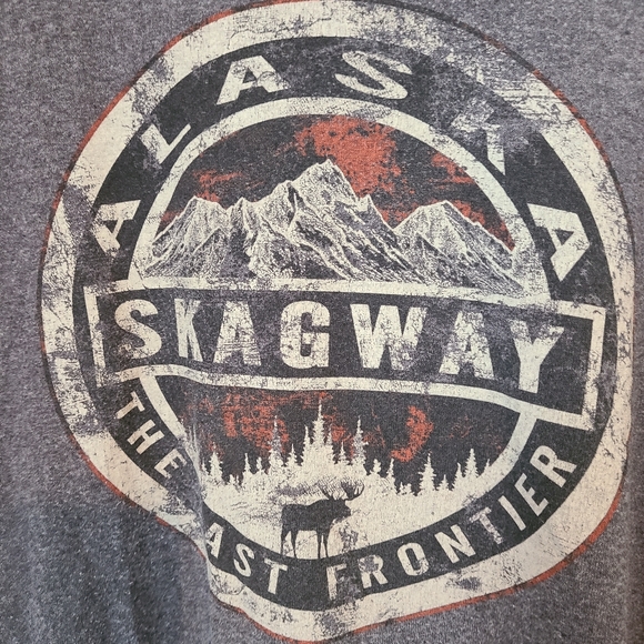 (107)Skagway Alaska: The Last Frontier Men's Short Sleeve T-Shirt, Grey, Medium - Picture 2 of 6